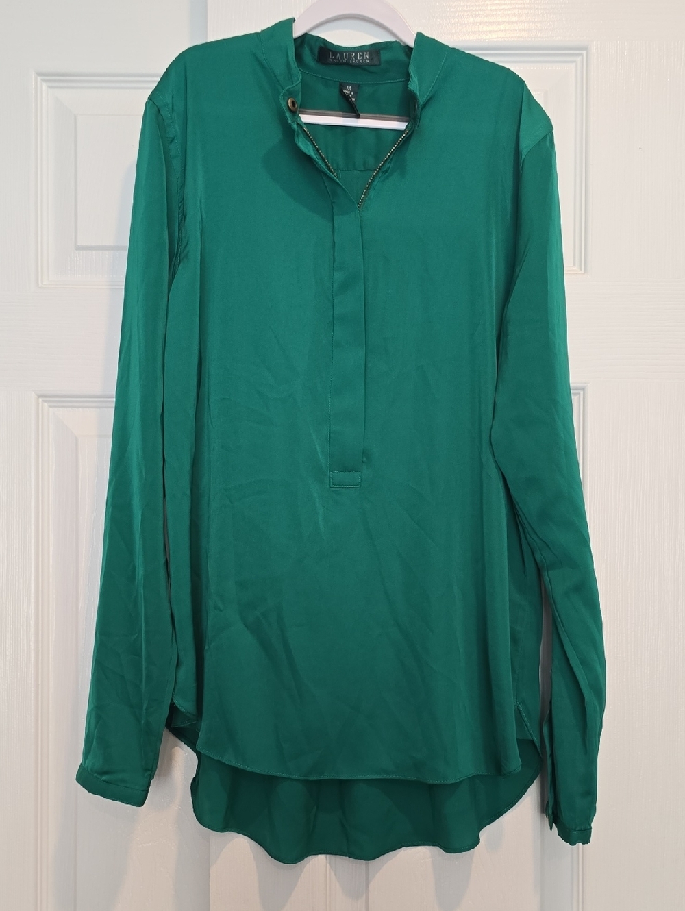 Lauren Ralph Lauren Green Long-Sleeve Tunic Blouse